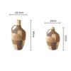 Ceramic Vase Checkered Color-blocked Geometric Handle Pot Ceramic Bottle Flower Vase Home Decoration Accessories