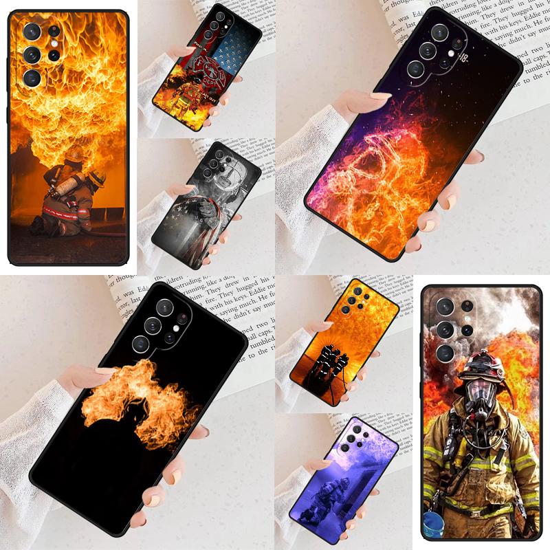 Firefighter Fire Fireman SOFT Cell Phone Case for Samsung Galaxy S26 Ultra S25 S24 S23 S22 S21 S20 Note10 Cover
