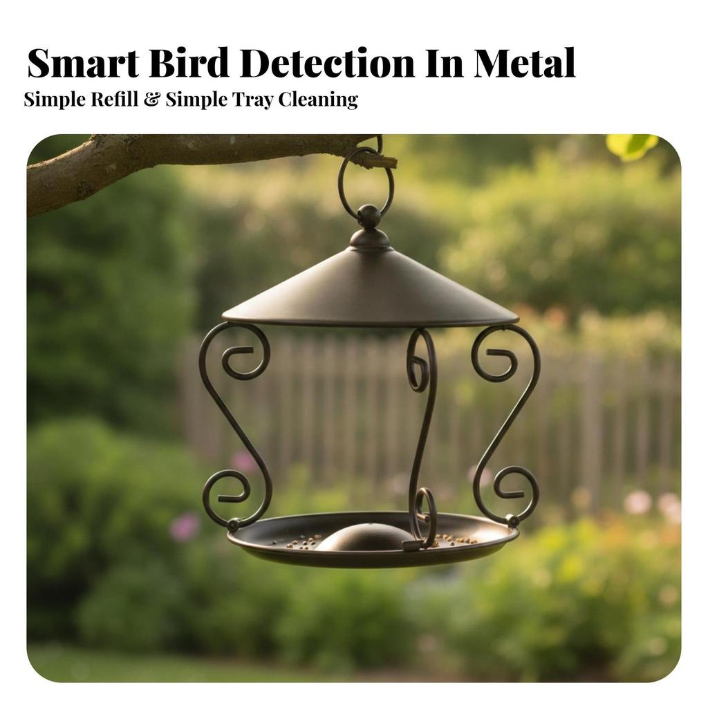 Hanging Bird Feeder Open with Tray Heavy-Duty for Garden