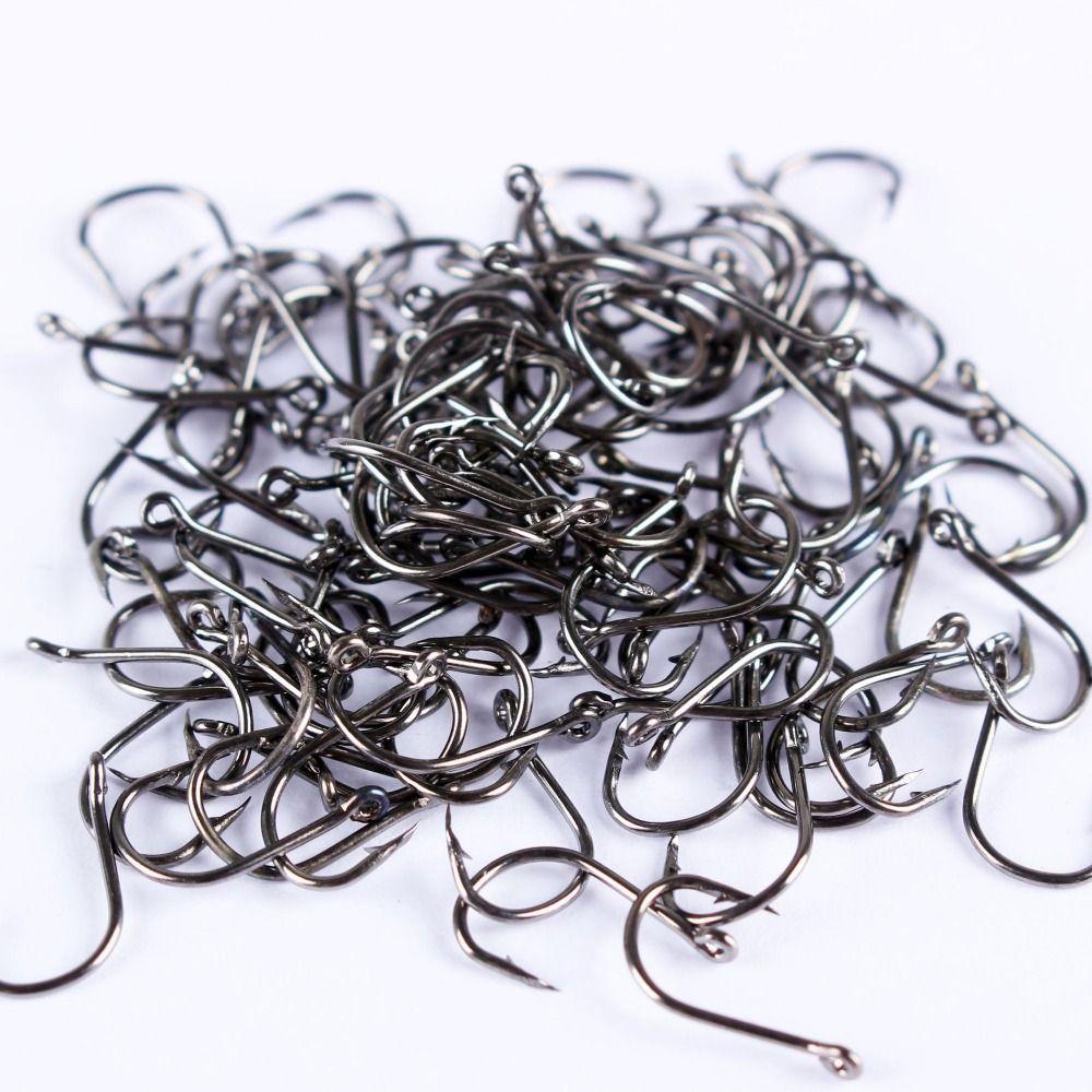 1000Pcs Carbon Steel Fishing Fixed Hooks Durable Barbed Fishing Hooks  Sea Tackle Accessories