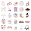 50 Sheets Bow INS Style Stickers: Fresh Pink Girly Journal, Guka Helmet, Water Bottle Stickers for DIY.