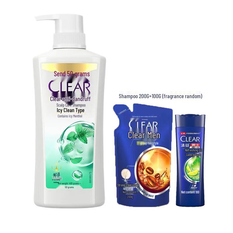 

Clear Men Anti-Dandruff Ice Cool Refreshing Shampoo Bundle