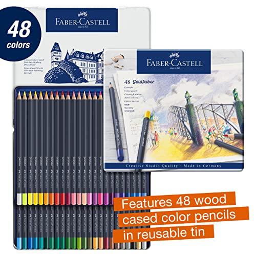 Faber-Castell Goldfaber Colored Pencil Set, 48 Colors In a Tin, 114748