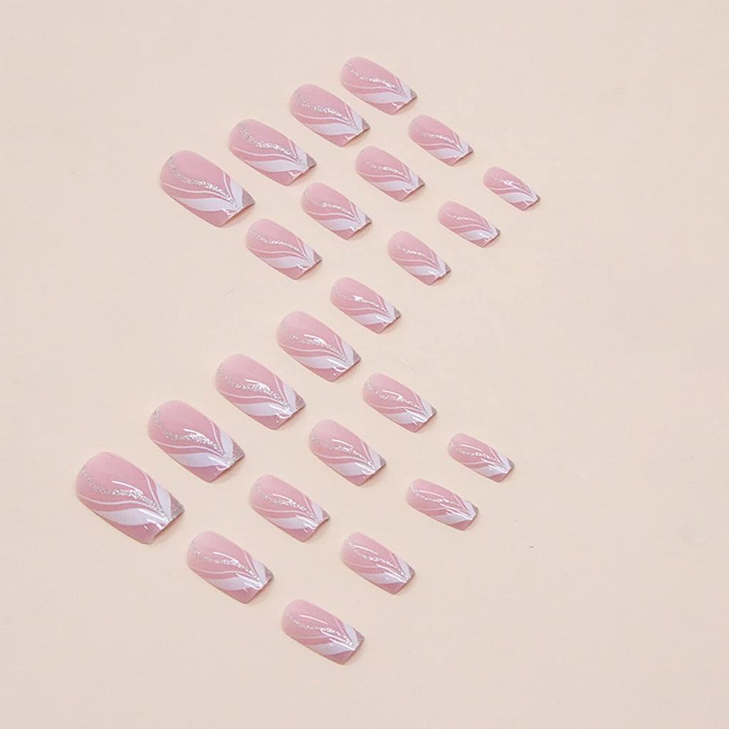 24 Reusable Artificial Fake Nail Set | Lightweight & Long Lasting| Quick Fix For Festivals & Special Occasions