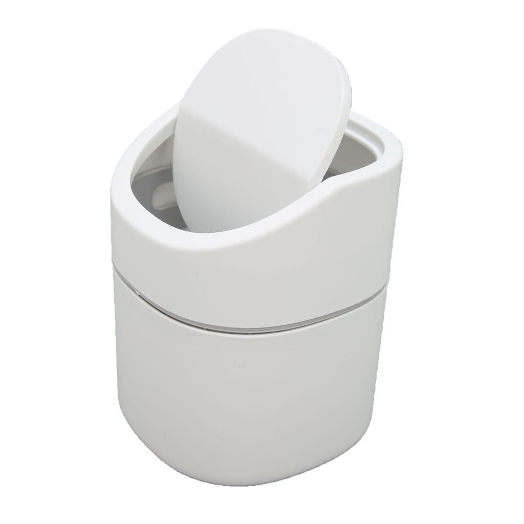 Desktop Garbage Can Button Flip Cover Reduce Odor Trash Debris Collector Can 2L Capacity