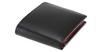 Wallet Compartment with Coin Box Calfskin Limpid Calfskin 4651 X [CYPRIS COLLECTION] Bi-fold (bill Purse) & (black Red)