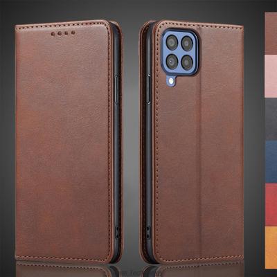 Étui en cuir à attraction magnétique pour Samsung Galaxy M33 (M33 5G) Étui portefeuille à rabat pour téléphone