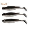 3Pcs 7.5CM/2.6G Soft Fishing Lure with Glitter Paddle Tail Realistic Bionic Colorful Silicone Artificial Bait Freshwater Saltwater Fishing