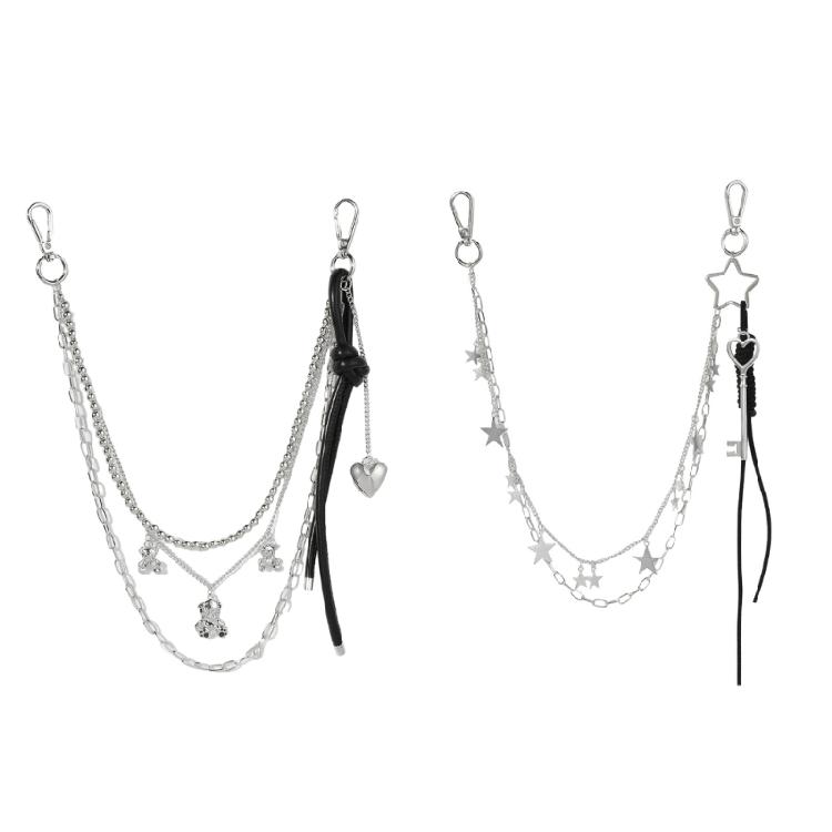 Corrente de Calças Cinto Coração Metal para Unissex Egirl Eboy Jeans Corrente Estética Punk