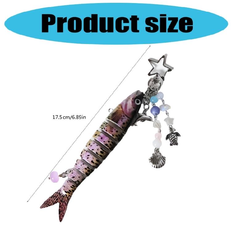 Trendy Swimbait Keychain Unisex Artificial Fish Accessory Fishing Theme Decoration Lightweight Waterproof Accessories