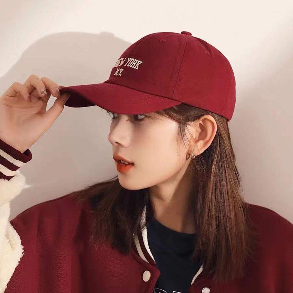 Soft Sport Embroidered Outdoor Letter Baseball Cap Solid Color Cap Korean Style Hat Women Hat