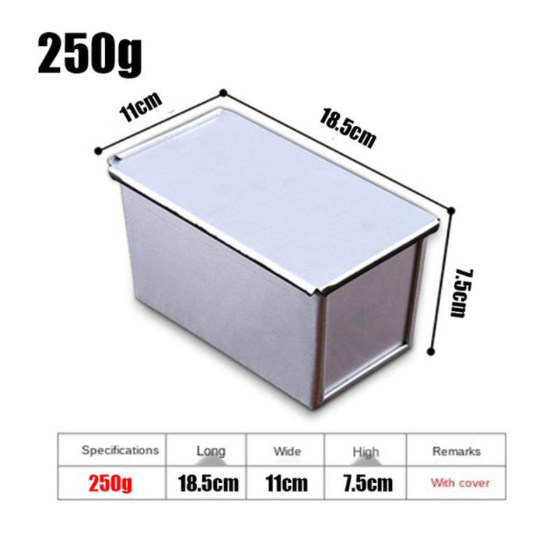 250g Aluminum Alloy Black Non-stick Coating Toast Boxes Bread Loaf Pan Cake Mold Baking Tool with Lid Bake Pan Brownie Pan