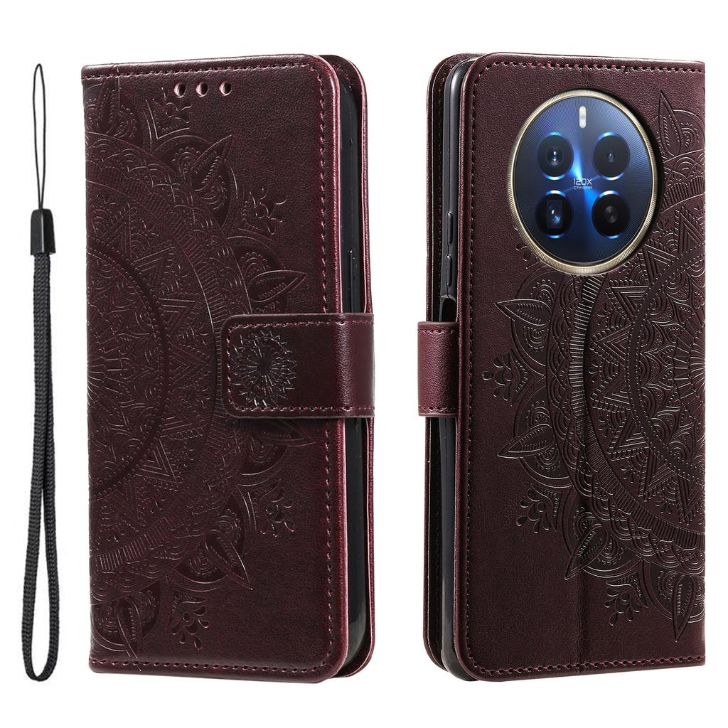 For Realme 12 Pro 5G/12 Pro+ 5G Case Imprinted Full Protection Leather Wallet Phone Cover with Strap