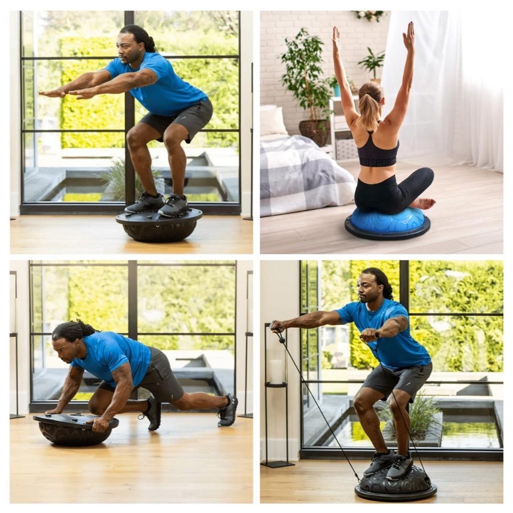 Haushalts Gleichgewichtstraining Übungsball Rutschfester Bosu Ball Fitness Verdickt Explosionsgeschützt Halber Yoga Ball Trainer