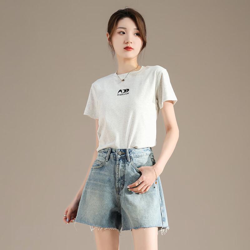 RAIN.CUN Women's Embroidered Slim-Fit T-Shirt