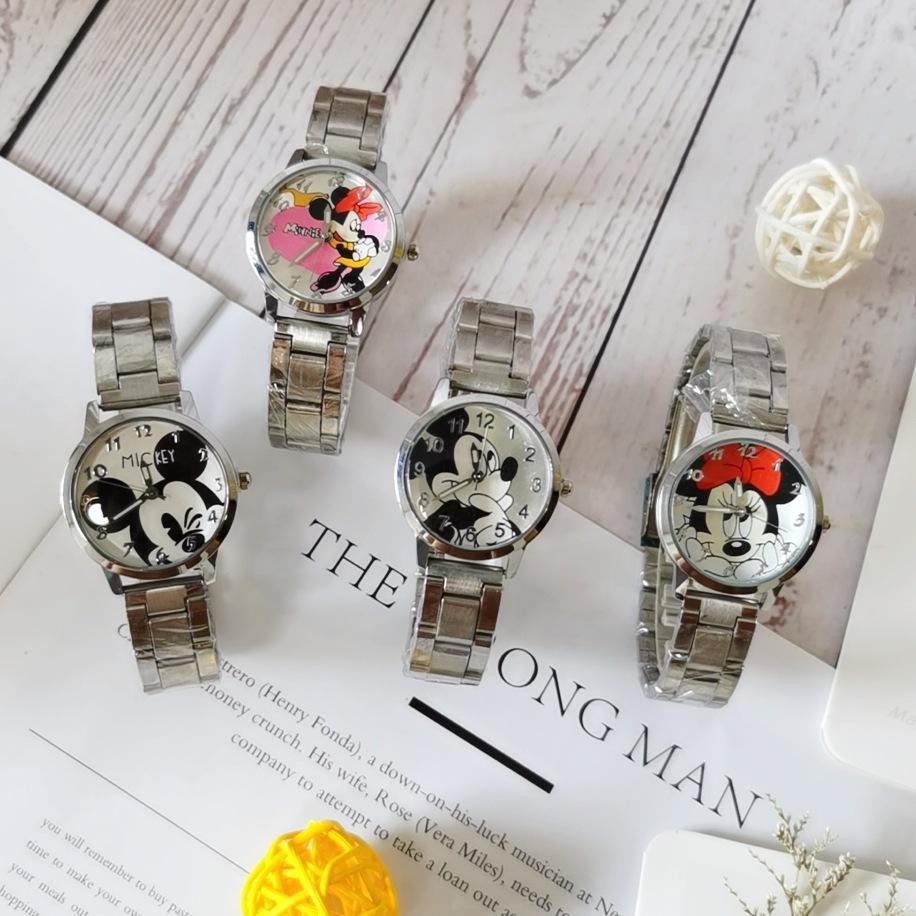 Disney Mickey Mouse Minnie Kids Watch Student Cartoon Watch Aolly Steel Quartz Watch Clock Gift