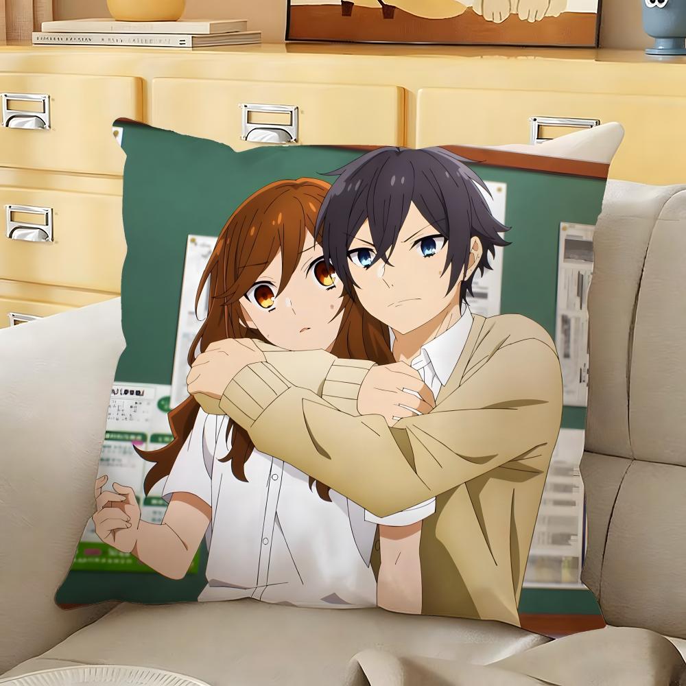 Anime cartoon Horimiya Cushion Cover Soft Durable Reversible Pillow Cover Home Car MultiScene Daily Comfort Pillowcase