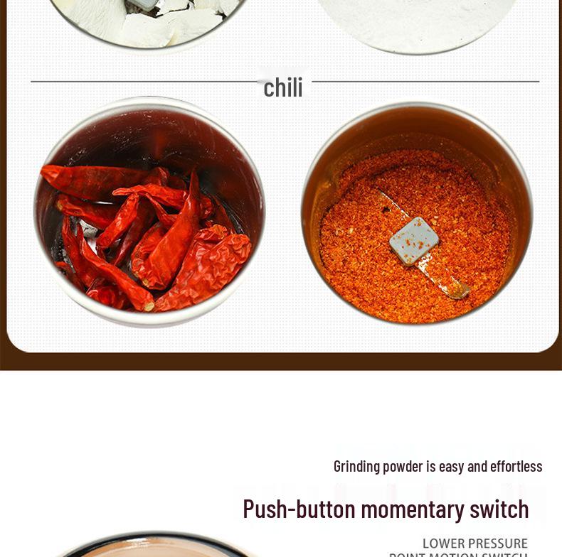 Multifunctional Electric Grinder for Grains, Coffee Beans, and Herbal Powder