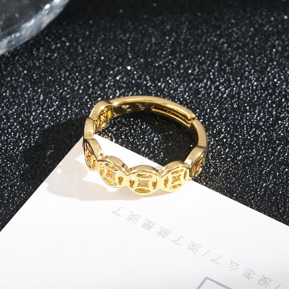 Explosive Douyin Explosive National Style Fashion Money Duoduo Lucky Ring Opening Adjustment Advanced Sense