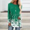 Women Fashion Casual Long Sleeve Print  Loose And Comfortable Tops