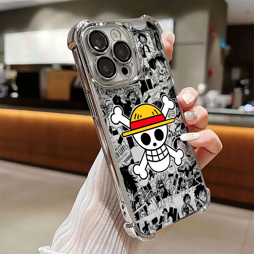 Anime Logo One Pieces Luffy Funda For iPhone 17 Pro 16 15 14 13 12 11 Pro Max Case 17 Plus 17E 16E 17Air Protection Phone Cover