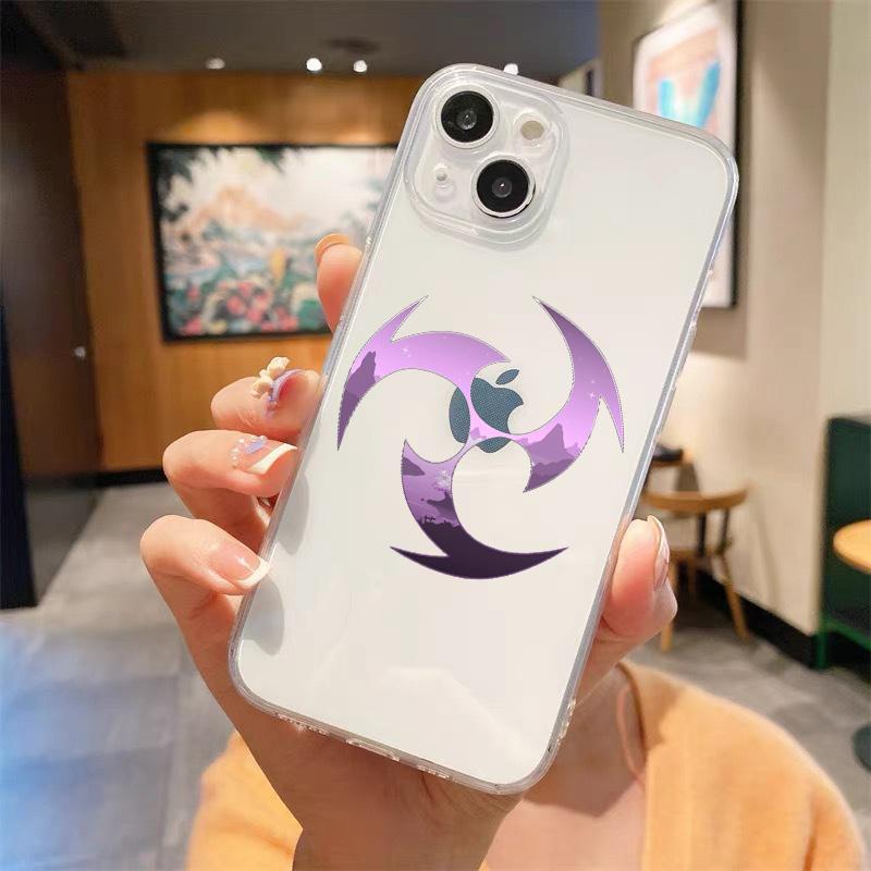 

Genshin impact Logo Роскошный прозрачный чехол для телефона iPhone 15 14 13 12 11 Pro Max XS X XR 7 8 Plus Противоударный чехол Fundas iPhone 12