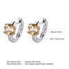 2024 Luxury Earrings High Quality 925 Sliver Women Earring Citrine Round Zirconia Custom Hoop Earrings Fashion Jewelry