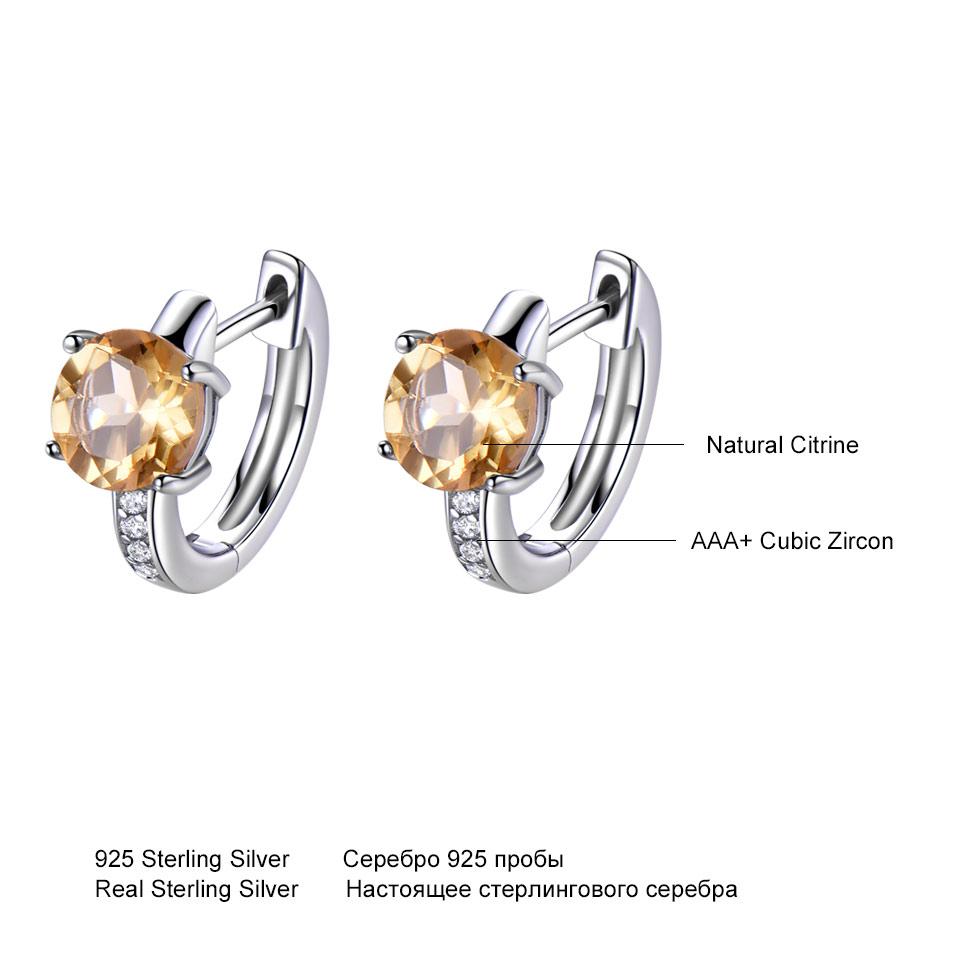 2024 Luxury Earrings High Quality 925 Sliver Women Earring Citrine Round Zirconia Custom Hoop Earrings Fashion Jewelry