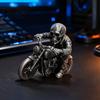 Distressed Style Collectible 3D Printed Skull Motorcycle Rider Statue, Cool Gothic Biker Skeleton Enthusiast Gift Figurine, Motorbike Sculpture