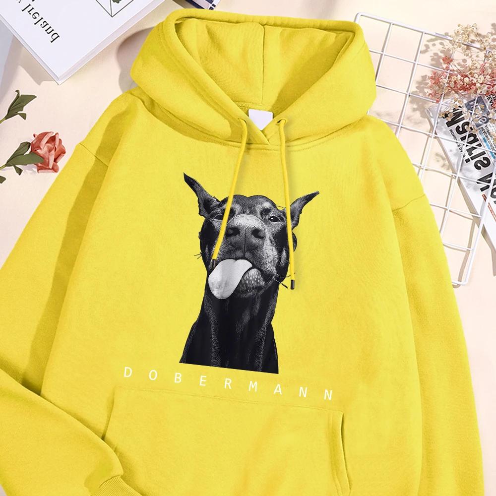 

Doberman Printing Man Hoodie Vintage Warm Hoodie Casual Fit Hoody Simple Big Size Sportswear Female 3XL