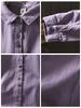 Women's Artistic Solid Purple Cotton Shirt - Spring 2026 Collection