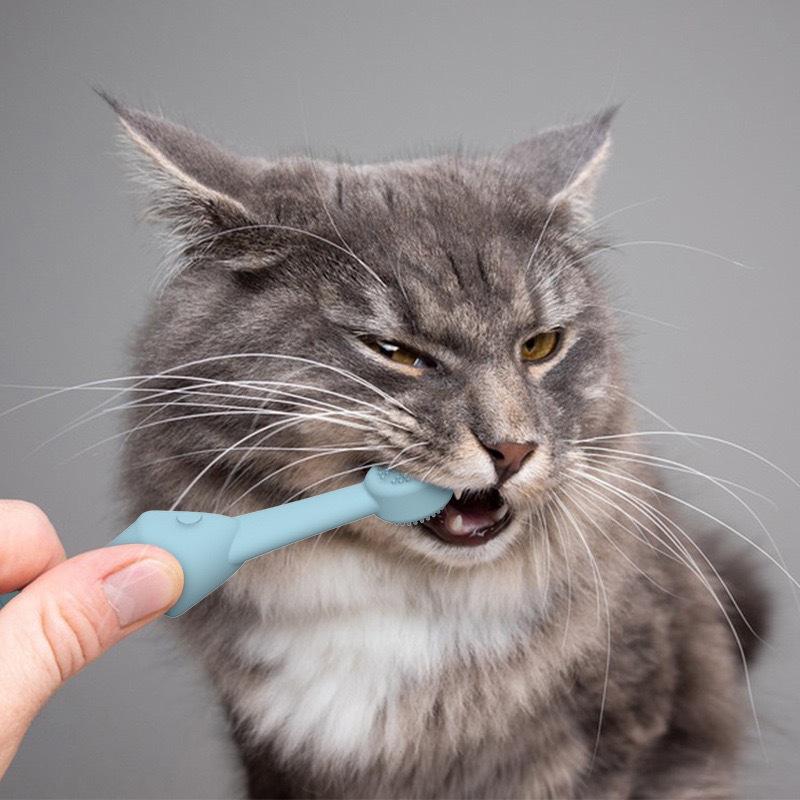 Pet Toothbrush For Dogs And Cats Oral Care Dental Cleaning Brush Prevent Tartar Build-Up Essential Pet Supplies