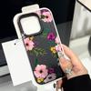 Matte Leather Texture TPU Soft Phone Case For iPhone 16 Pro Max 15 Pro 14 13 12 11 Floral Print Slim Shockproof Bumper Cover