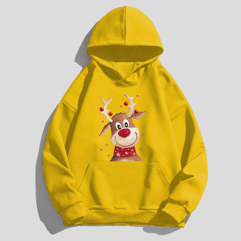 

Новые рождественские толстовки с капюшоном с принтом оленя для женщин унисекс модная толстовка с капюшоном уличная толстовка с капюшоном пуловеры Harajuku одежда унисекс XXXL жёлтый
