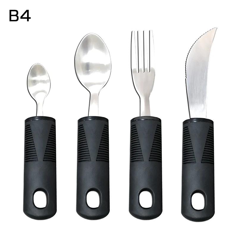 3/4/5Pcs/Set Elderly Adaptive Utensils Disabled Bendable Feeding Dinnerwares Parkinsons Self Training Spoon Fork Tableware