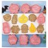 24PCS Cartoon Halloween Series Biscuit Mold PP Material Cookie Molds Push-type
