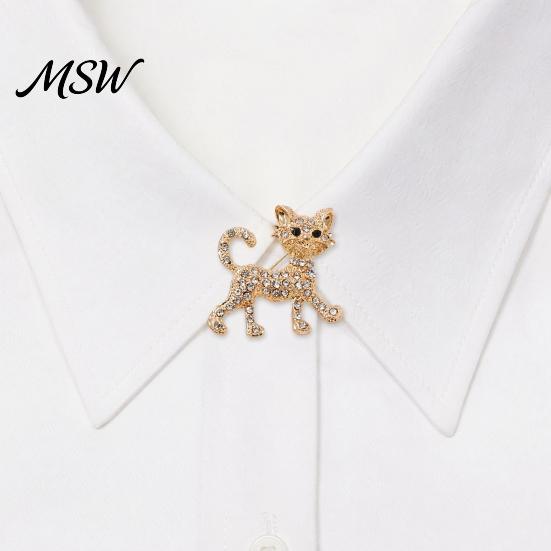 Cat Shaped Pin Rhinestone Shape Brooch Pin, Kitten Lapel Clip for Animal Accessory Women Girls, Sweater Cardigan Coat Suit Decoration Jewelry
