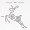 Christmas Ornament with Deer Figure 6 Pack Lame 13x10 Cm Gray Glitter Christmas Tree Ornament Home Decoration
