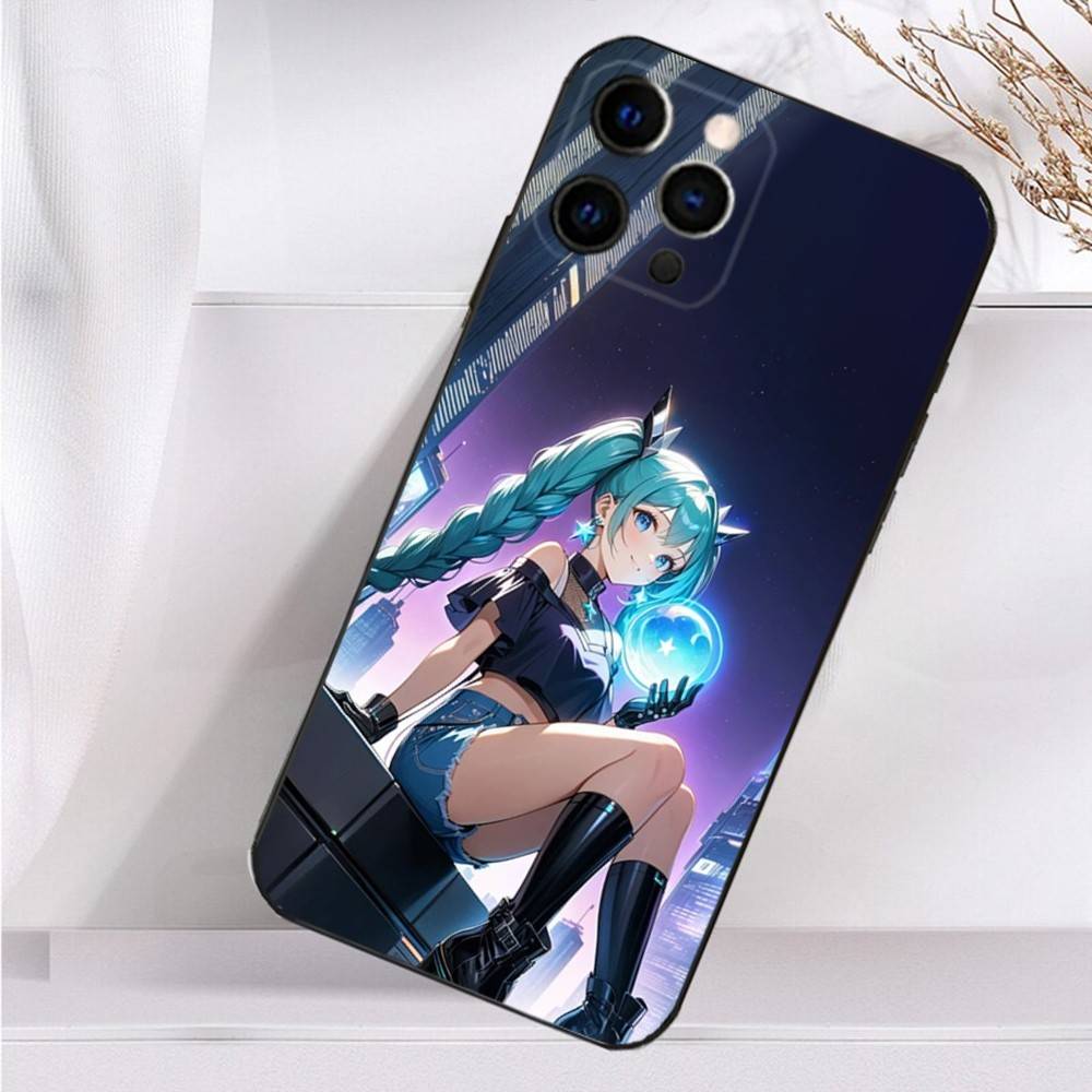 

Cute H-Hatsune M-Mikus Phone Case For iPhone 16,15,14,13,12,11 Plus,Pro Max,XS,X,XR,SE,Mini,8,7 Soft Silicone Black Cover iPhone16