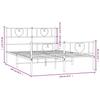 Metal Bed Frame with Headboard and Footboard White 150x200 cm
