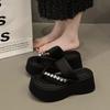 French Beautiful Slippers Women's Summer Wear 2025 New Small Thick-soled Flip-flops Net Red Toe Cool Slippers