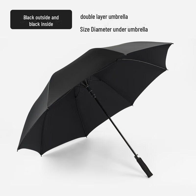 

Двошарова велика парасолька для гольфу з довгою ручкою - вітрозахисна, ідеально підходить для дощу, з можливістю персоналізації та логотипом 150 cm