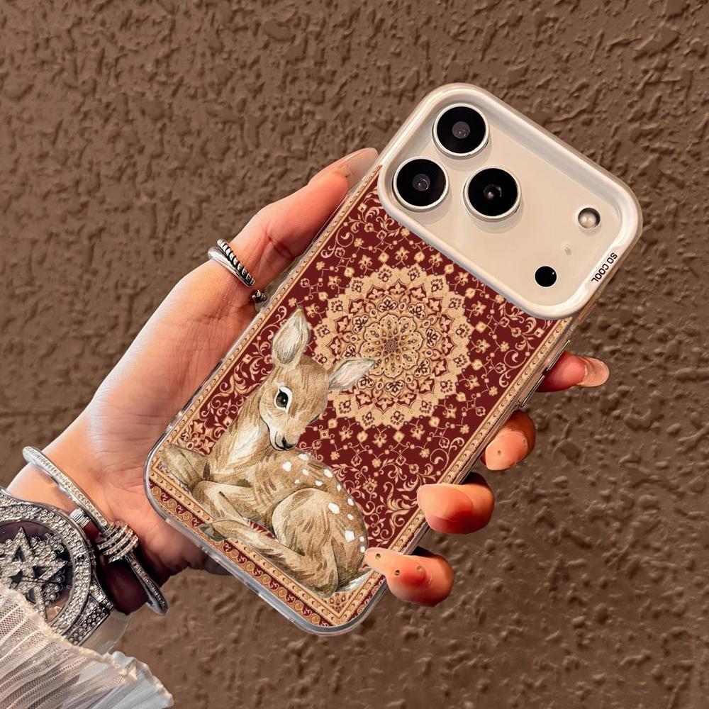 

Перський килим олень Чохол для телефону case для iPhone17 16 15 14 13 12 11 Pro/ Max/Plus ударостійка задня кришка проти відбитків пальців iPhone 11 ProMax
