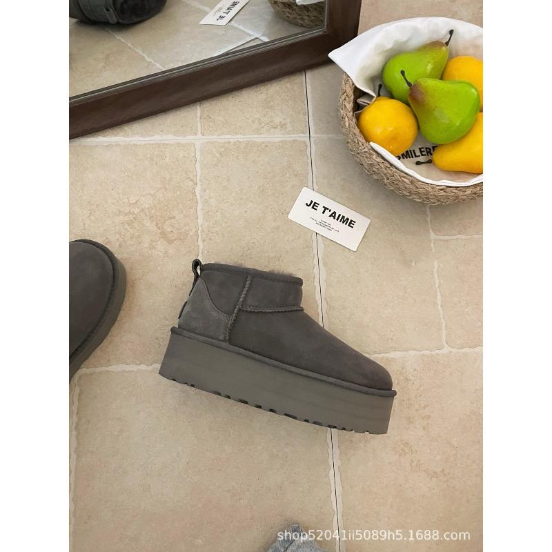 Fur integrated short tube i mini snow boots piled thickened thermal cotton boots