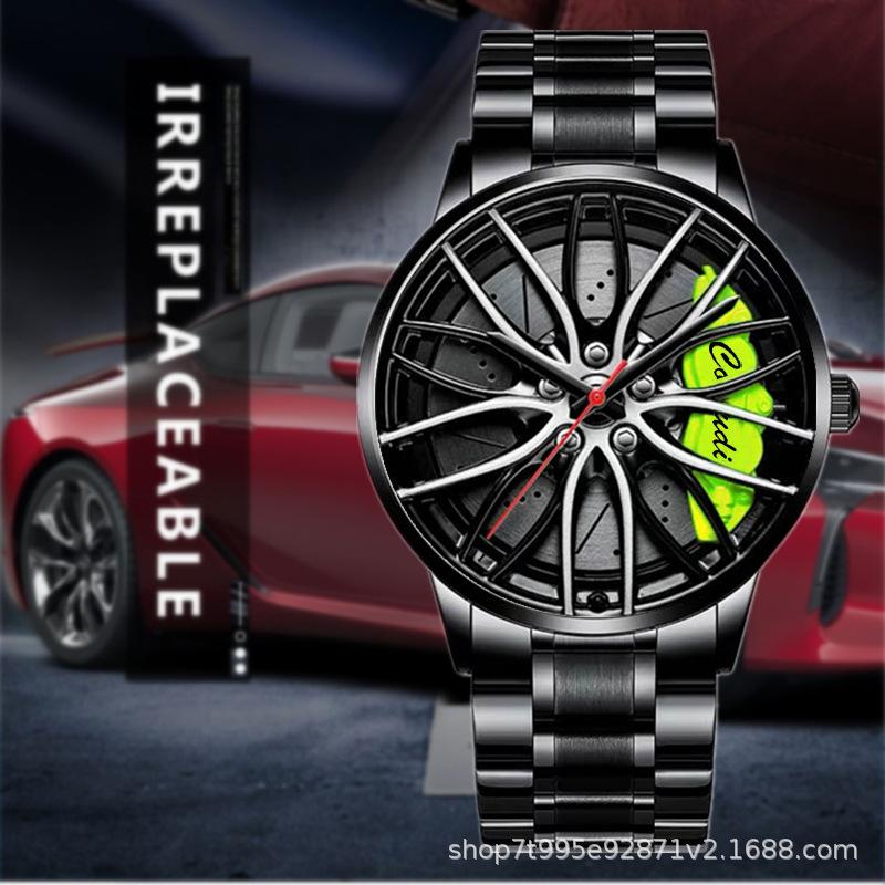 Fashion Luminous Watch Men's Hollowed Out Car Wheel Hub Business Waterproof Quartz Luxury Clock Wristwatch Sports High Quality