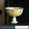 Hand Painted High Foot Master Cup Retro Chinese High Foot Tea Cup Single Tea Cup Household Kung Fu Tea Set Tea Cup Bowls Bowl