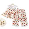 Girl Summer Floral Twopiece Outfit With Soft Polyester Fabric For Toddler Playwear