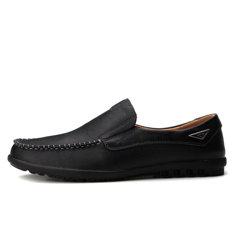 Spring and Summer Men's Casual Leather Shoes Large Size Lazy Shoes British Cowhide Beanie Shoes Trendy Shoes Men's Shoes Trendy Shoes