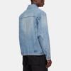 We11done Ss24 Color Block Logo Print Long Sleeve Polo Comfortable Denim Jacket Unisex jackets Blue WD-DJ1-24-372-U-BL