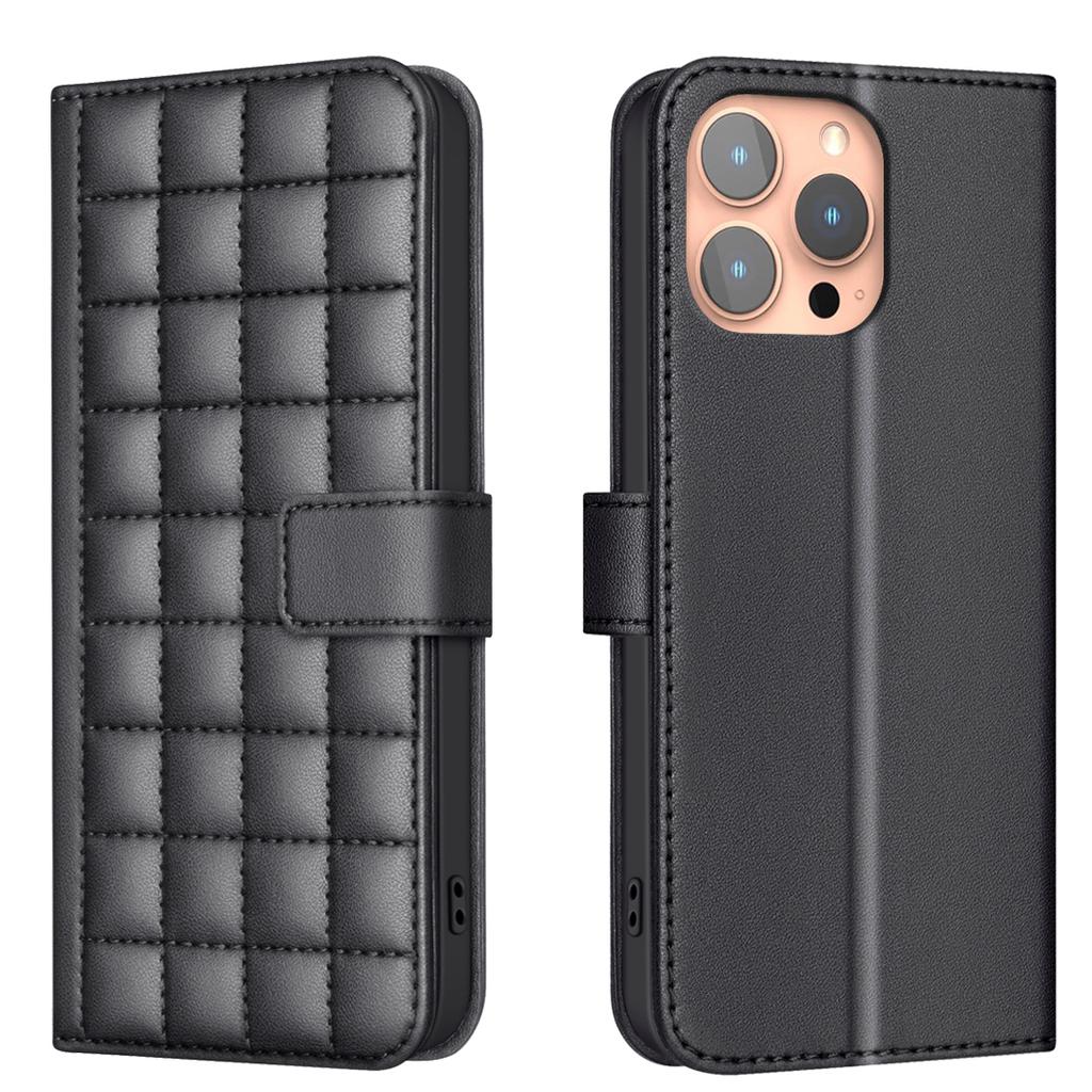 Small Square Grid Design PU Leather Flip Stand Wallet Phone Bag Case for iPhone XS,XR,XS Max,SE,iPhone 7,8,7Plus,11,11Pro,11Pro Max,12,13,14,15,16...